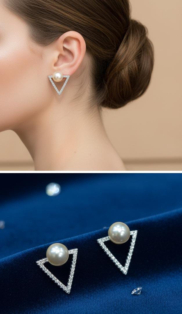 β¨ Chandi 925 triangle with pearls top