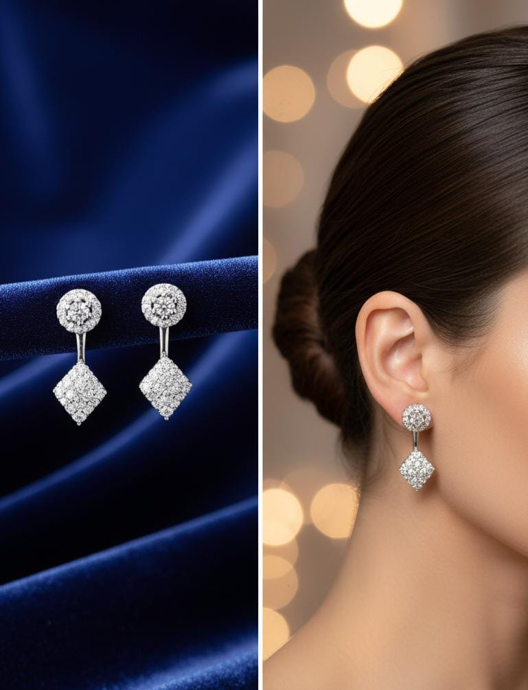 π Chandi 925 diamond drop topsπ