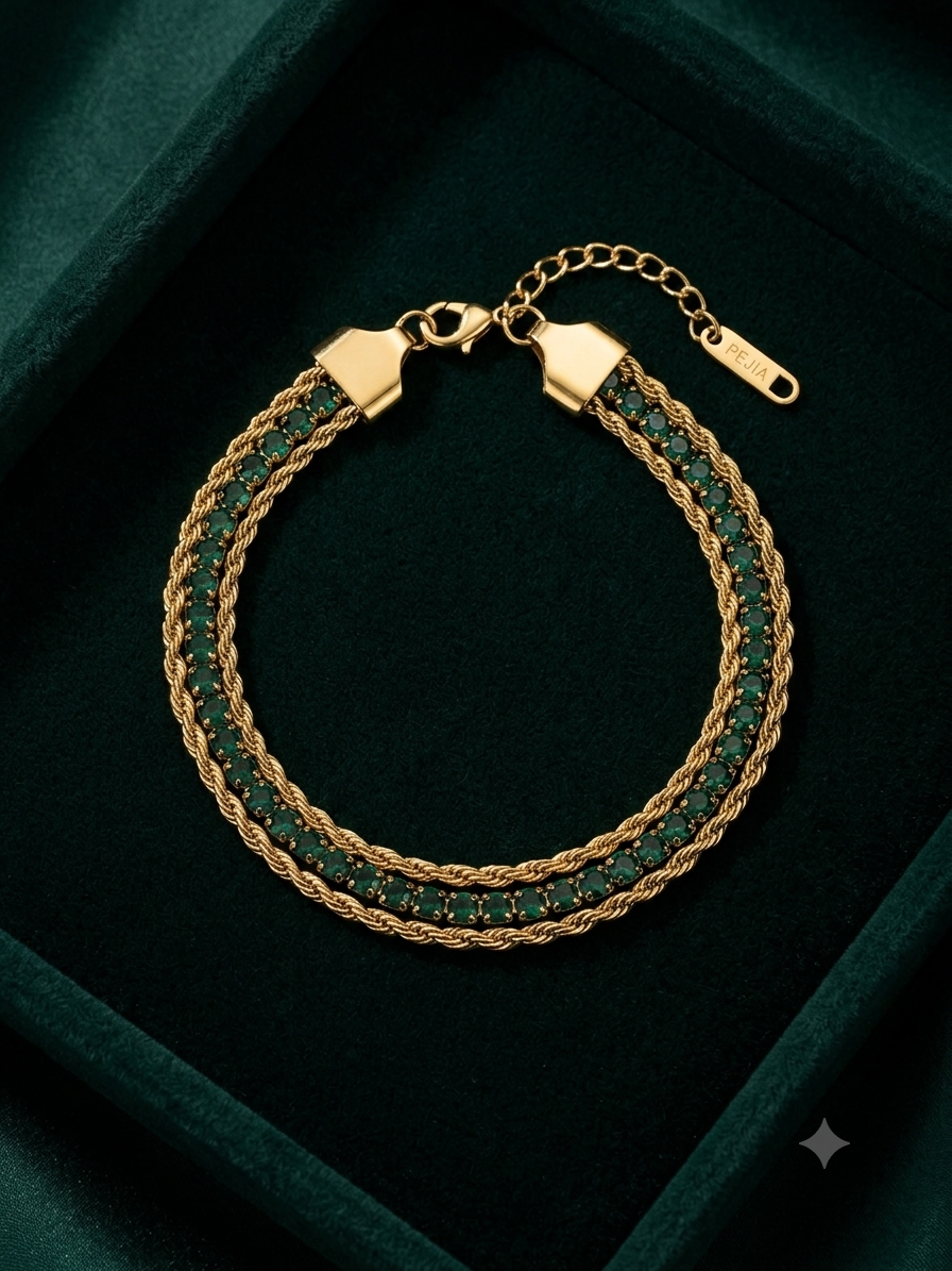 The Emerald luxe layered bracelet
