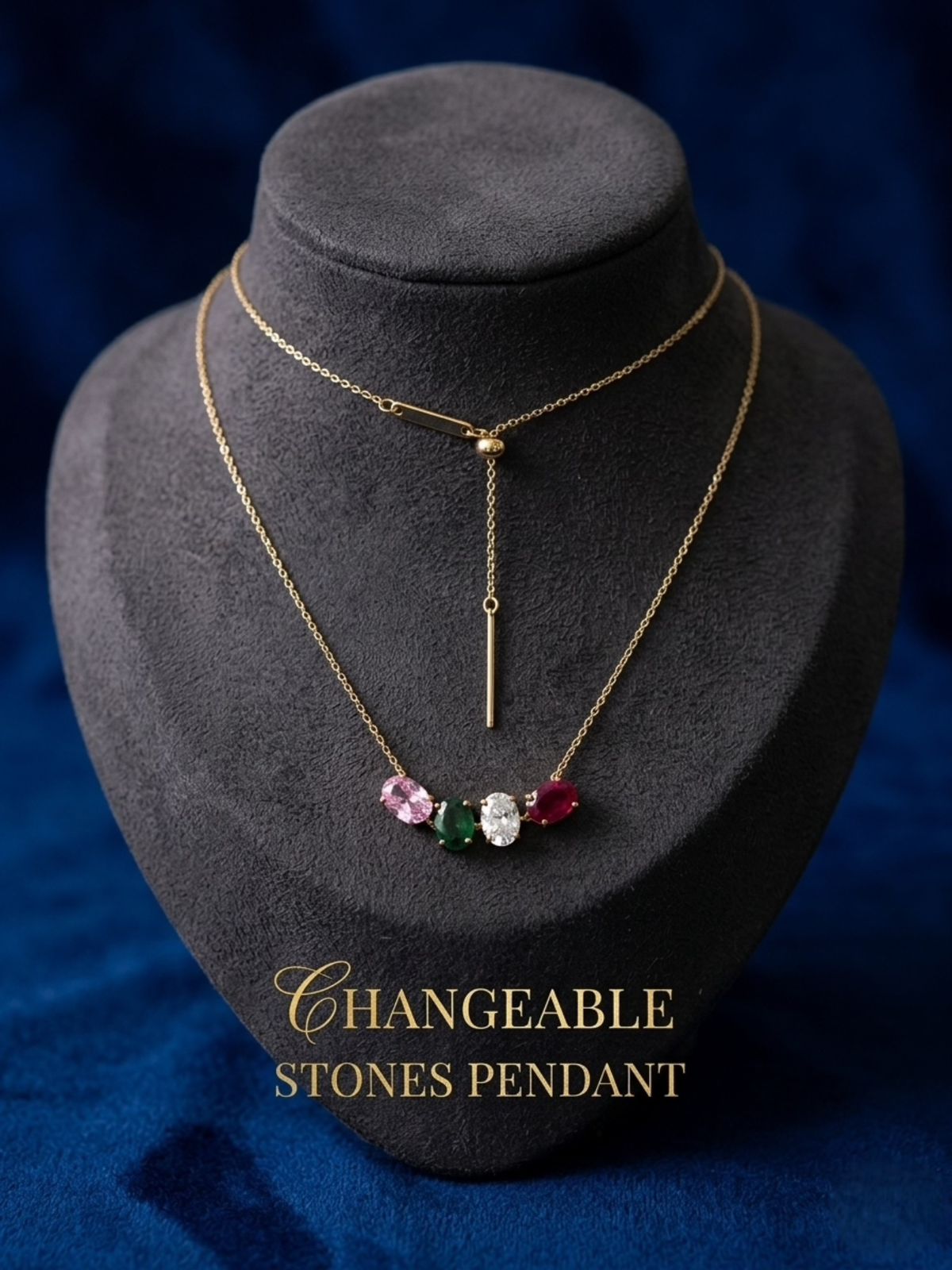 ✨ Customisable Stone Pendant Necklace
