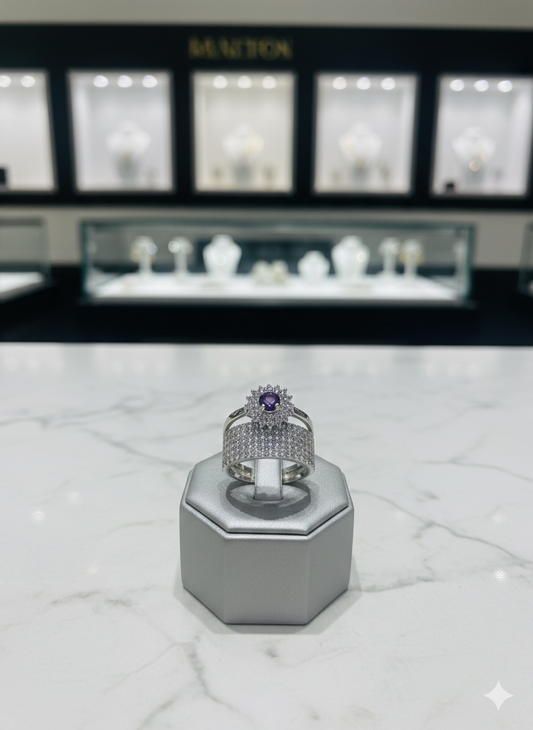 💜 Xuping flower purple rings💜