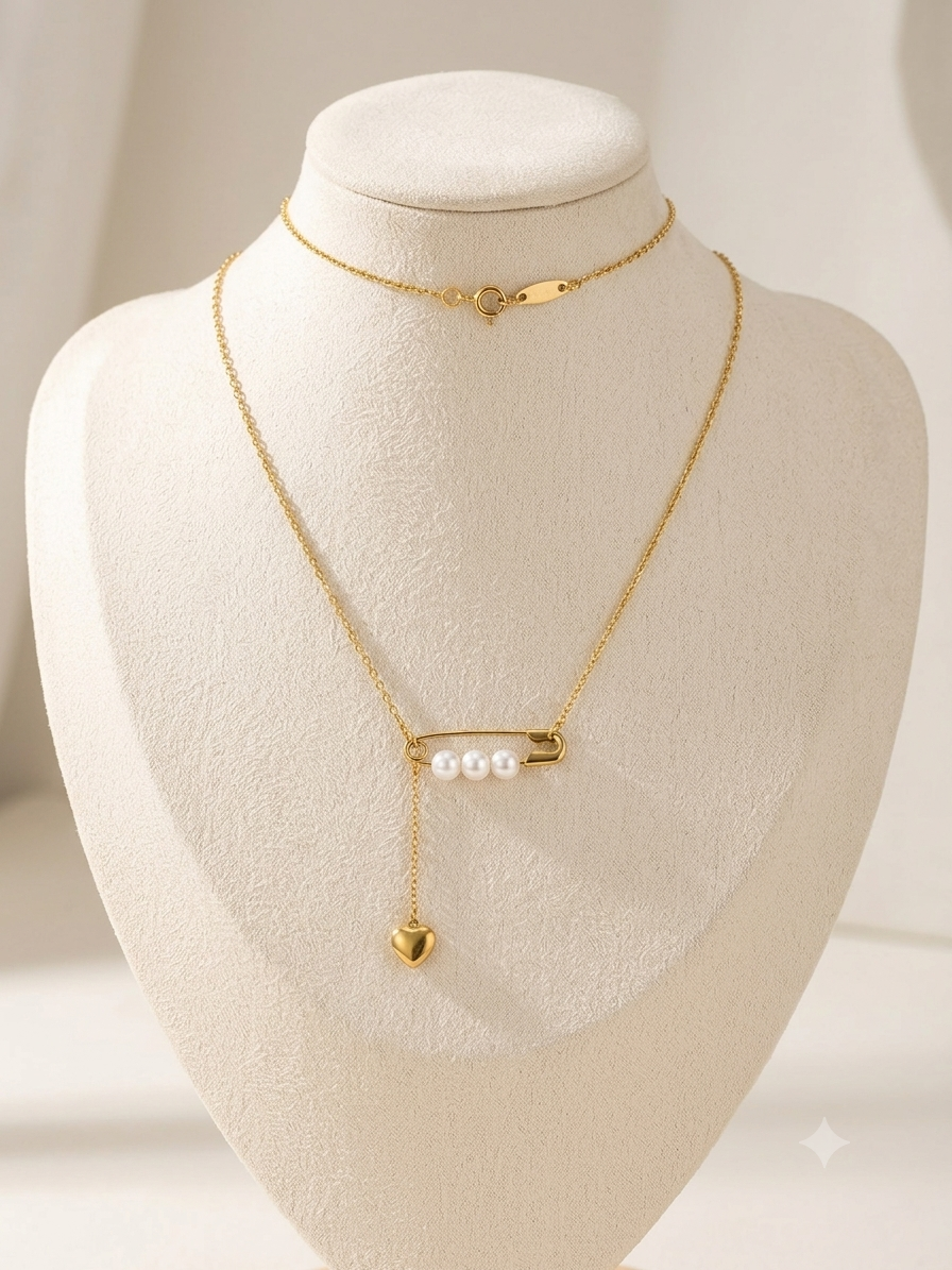 The charm safety pin pendant