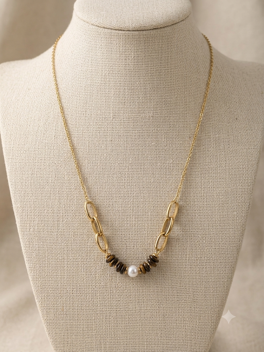 The Earth & Pearl link Necklace