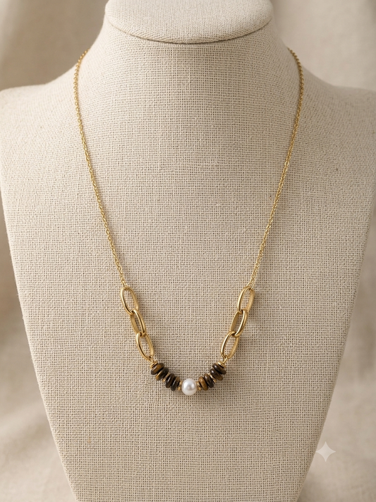 The Earth & Pearl link Necklace
