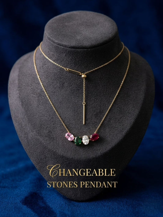 ✨ Customisable Stone Pendant Necklace